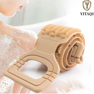 Khăn chà lưng silicon YITAQI, Đai chà sàn tắm hai mặt dài, Bền mở rộng với tay cầm đôi Dụng cụ tắm tẩy tế bào chết có thể gập lại Da chết