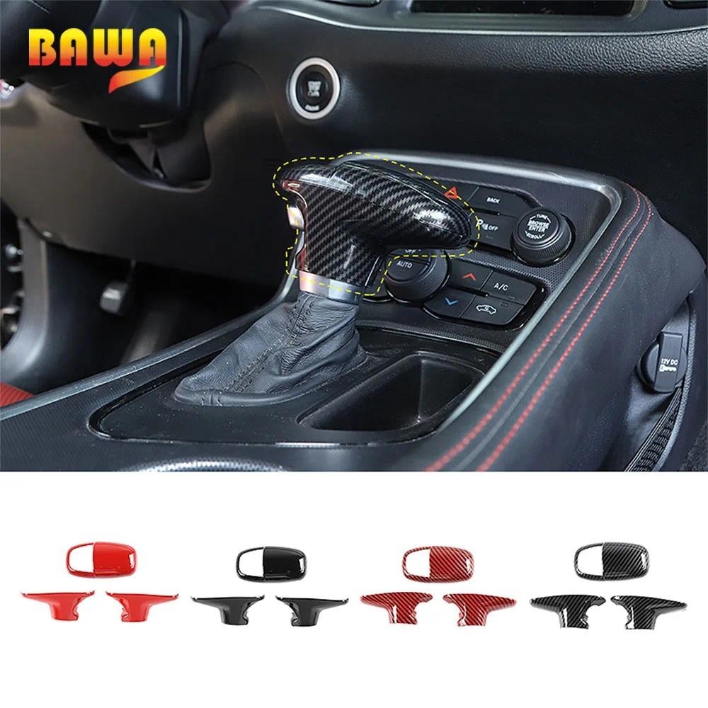 BAWA Nội Thất Mouldings Cho Dodge Charger 2015 + Gear Shift Núm Top Head Trang Trí Bìa Dán Cho Dodge