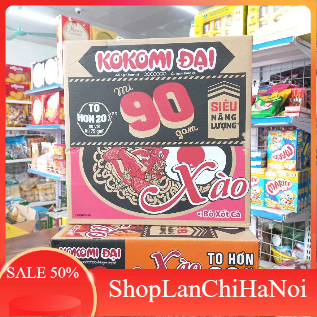 THÙNG 30 GÓI MÌ XÀO KOKOMI ĐẠI 90 VỊ BÒ XỐT CÀ/ HẢI SẢN CAY TÊ 95G