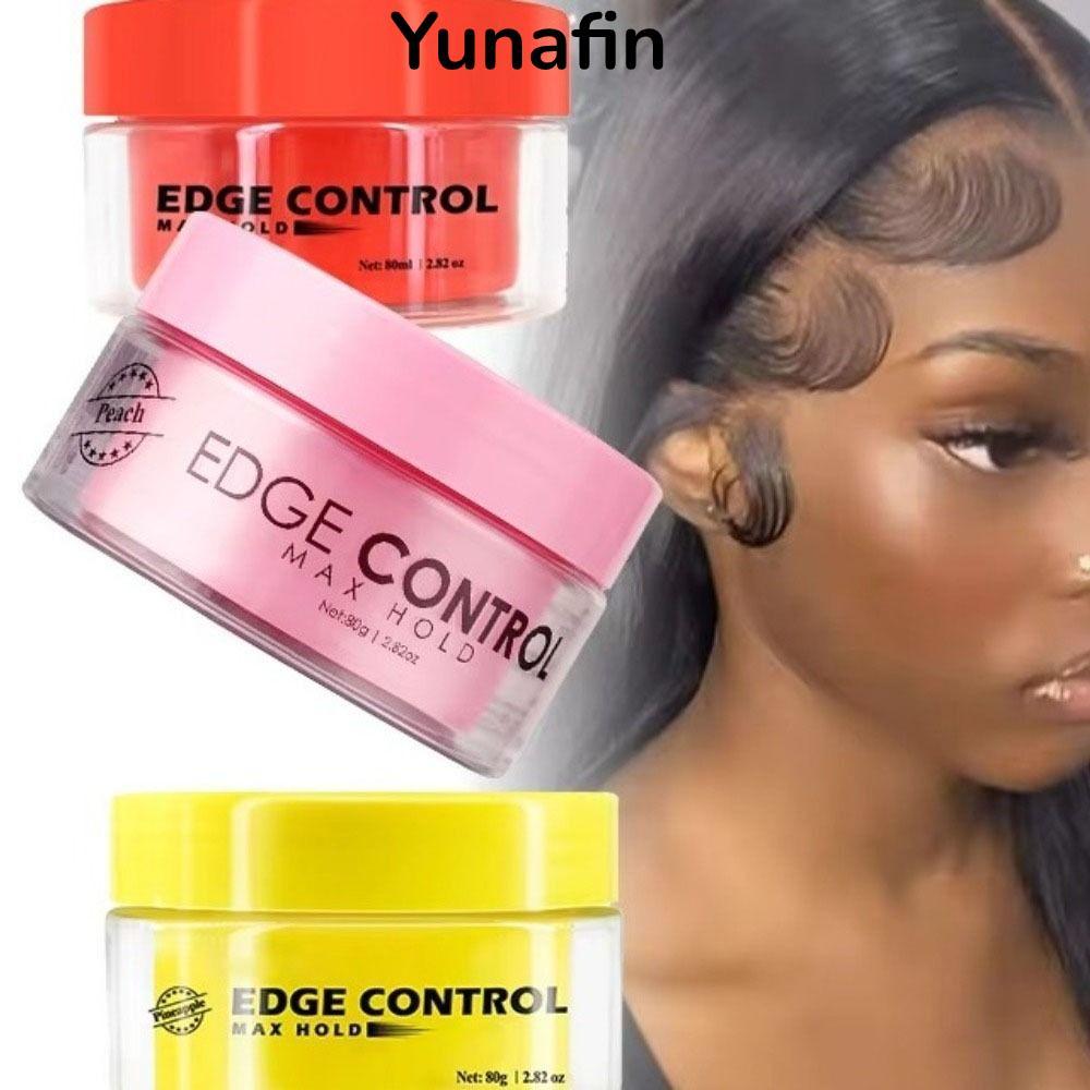 YUNAFIN Râu Edge Control Wax, Strong Hold 2.82Oz Gel Tạo Kiểu Tóc, Hương Trái Cây Chuyên Nghiệp Bền 