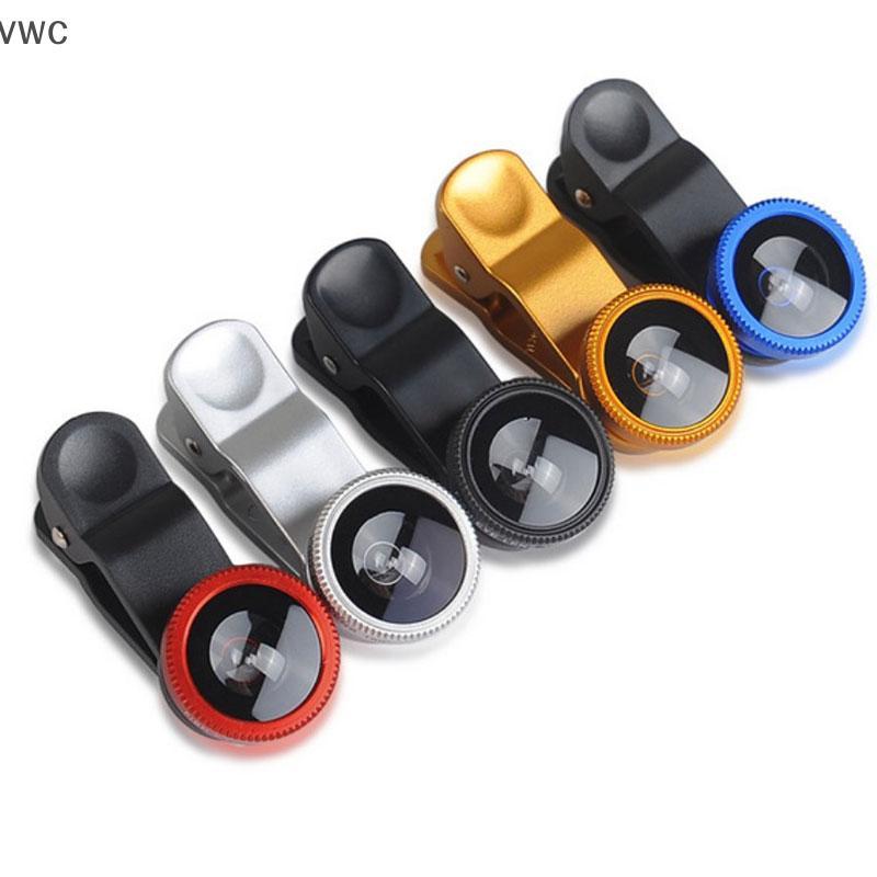 [Vwc] Điện thoại di động 3in1 Mắt Cá + Góc Rộng + Ống kính camera macro cho điện thoại di động phổ t