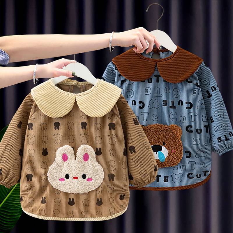 Children's Gown Baby Eating Apron Baby Bib Water and Dirt Resistant Children Wear outside Protective