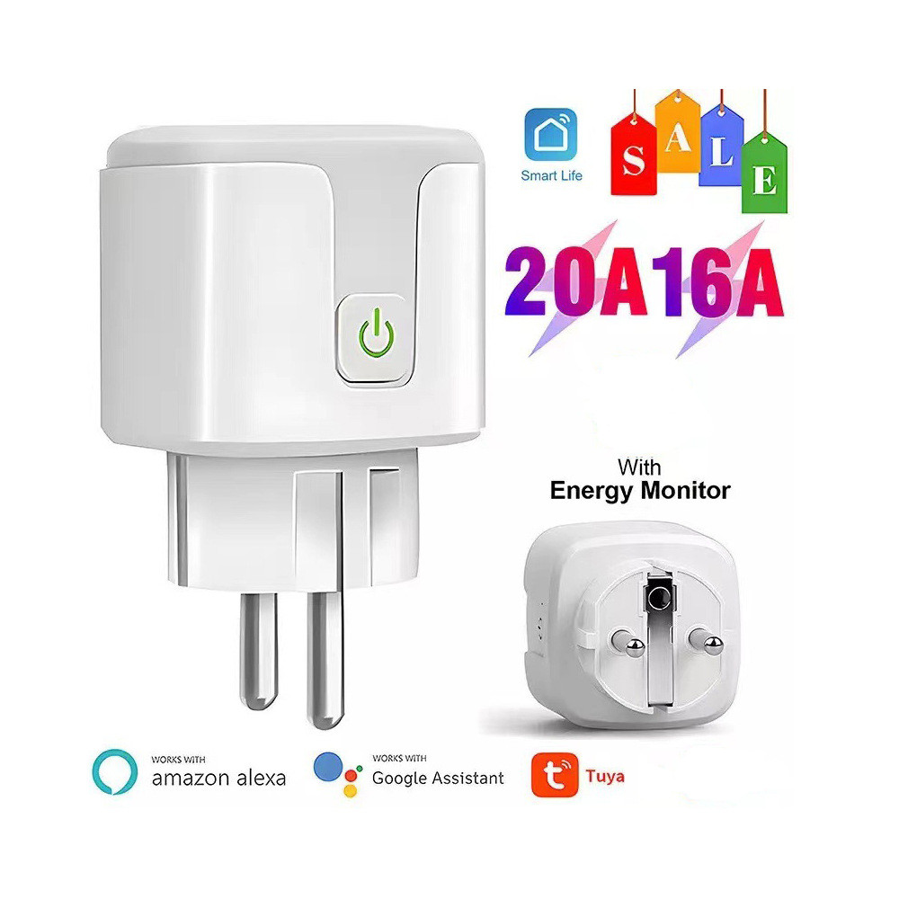 Premium In-Stock#Tuya Smart Socket wifi EU Plug Timer Socket Voice Switch Remote Control with Power 