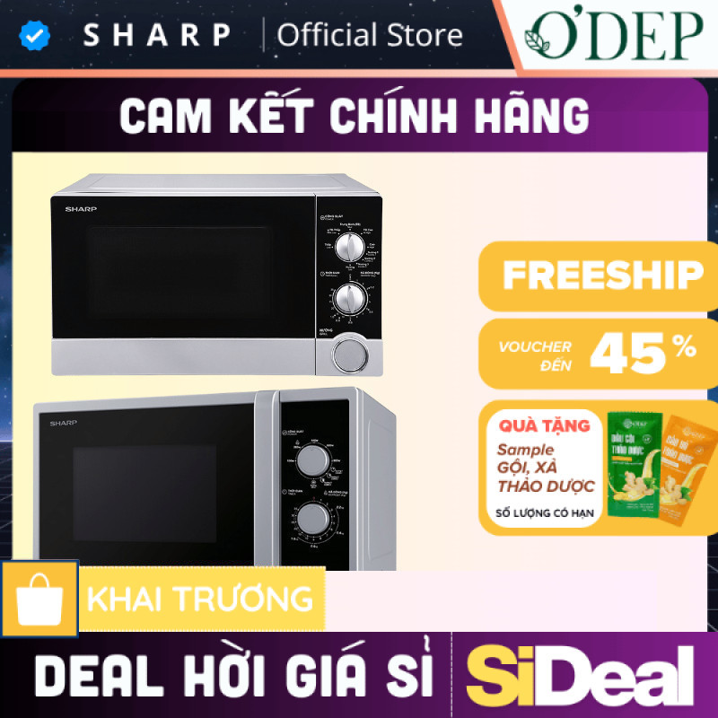 Lò vi sóng có nướng Sharp 23 lít, bảng điều khiển cơ R-G322VN-S - SIDEAL SIA