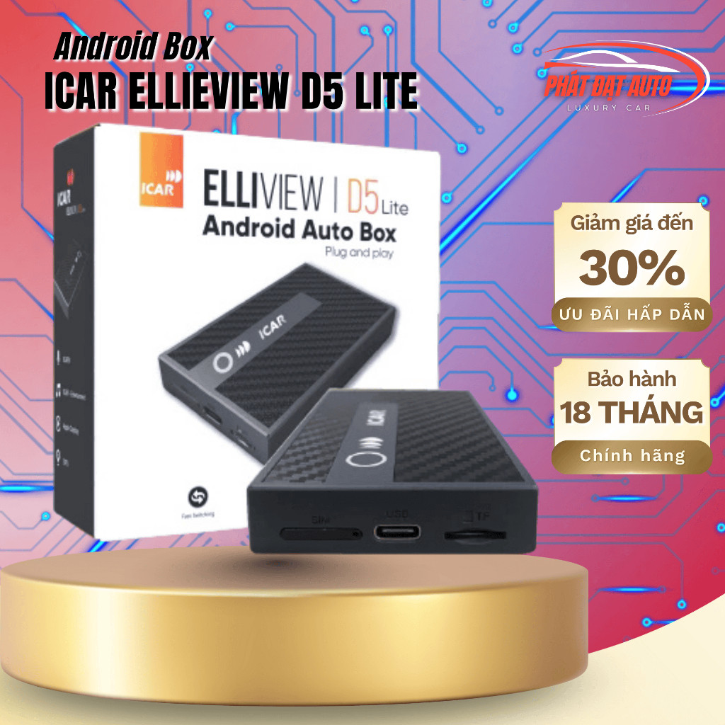 Android Box iCar Elliview D5 Lite (4GB/64GB) biến màn zin thành Android, cắm USB - LuxuryCars