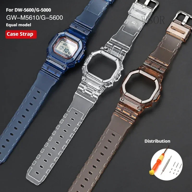 Viền Dây Cao Su Trong Suốt Cho Casio G-SHOCK G-5600 DW5600 GW-M5610 TPU Thể Thao Chống Thấm Nước Tha