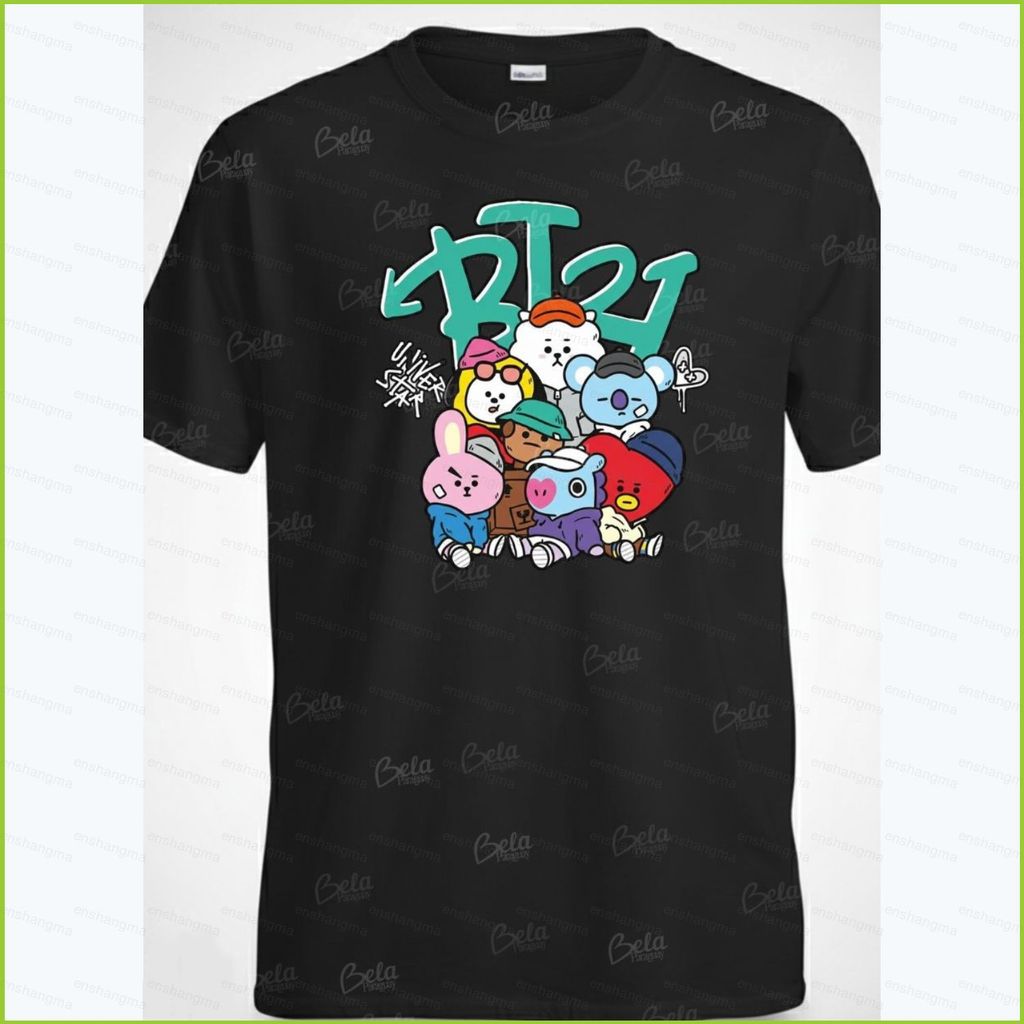 Áo thun ngắn tay BTS BT21 với hình ảnh Jungkook, Cooky và J-Hope