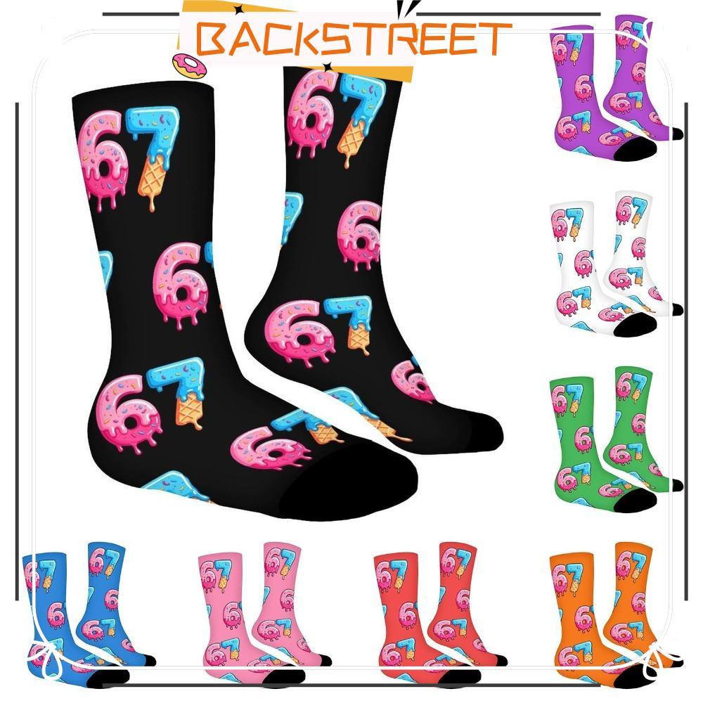 BACKSTREET 67 Meme Kem Tất, Hoạt Hình Thoáng Khí 67 Meme Crew Tất Dài, Cotton Ngộ nghĩnh Nhẹ Ấm Áp S