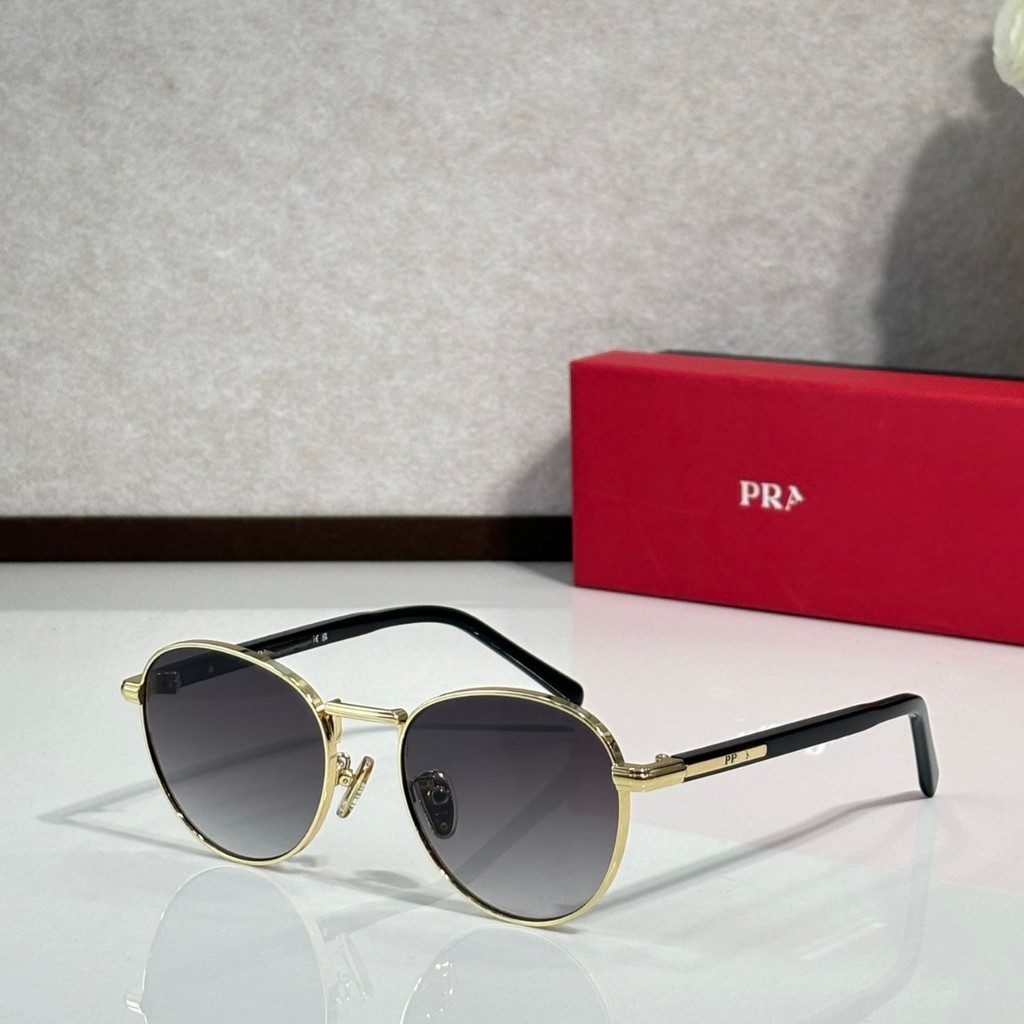 New Fashion Versatile Small Round Frame Light Luxury Acetate Sunglasses Trendy Unisex Sunglasses PR5