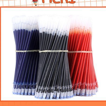 Combo 100 Ngòi Bút Gel Ruột Bút Gel 0,5mm 13cm Đủ Màu Đen Đỏ Xanh, Lắp Vừa Bút Gel Nắp Cài