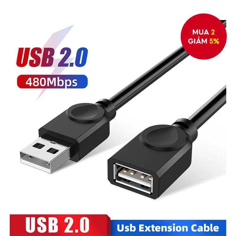 Cổng USB hub2.0 Cáp nối dài sạc màu đen đồng bộ hóa dữ liệu từ nam sang nữ cho PC Bàn phím máy tính 