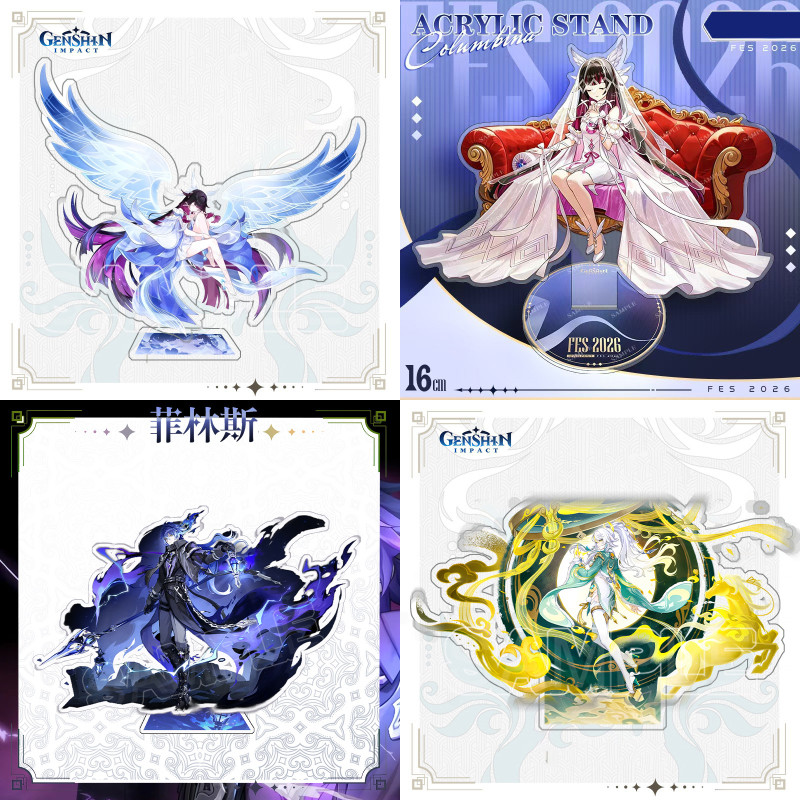 Genshin impact figure Columbina Skirk Flins Acrylic stand Furina standee