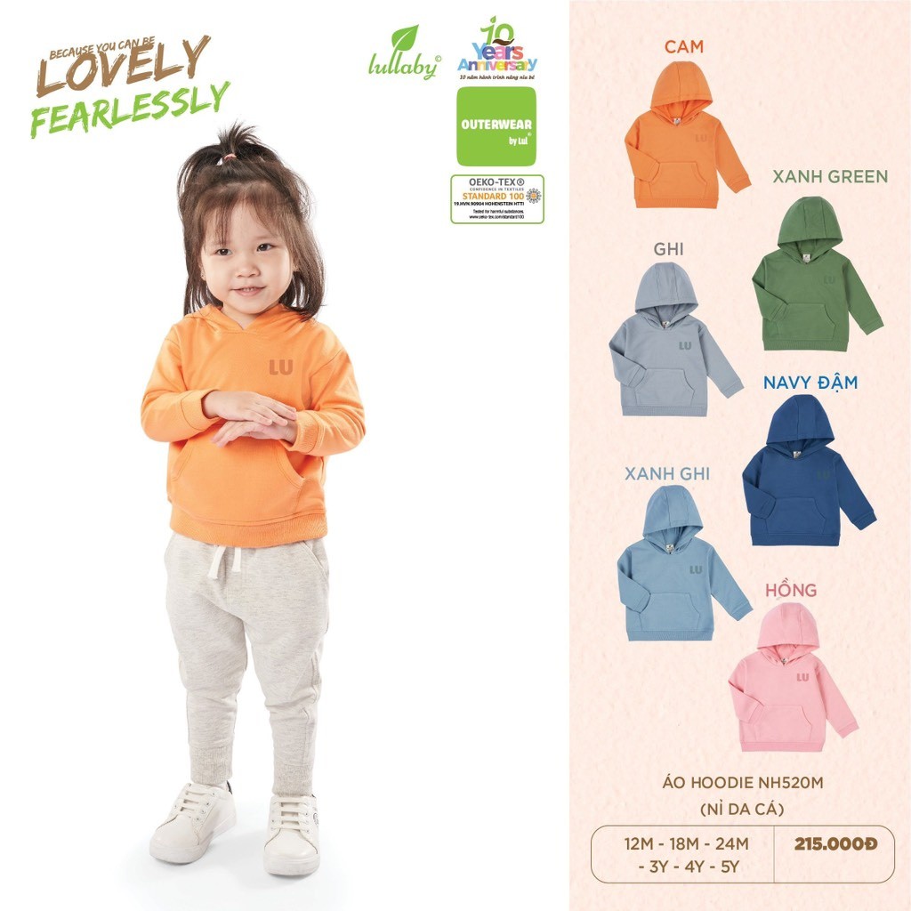 [ Lullaby ] Áo hoodie Lullaby nỉ da cá cho bé