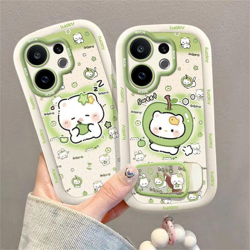 Ốp Lưng OPPO Mèo con màu xanh táo chống rơi Cho A38 A53 A54 4G A55 A57 A58 A60 A78 A36 A92 A74 A58 A