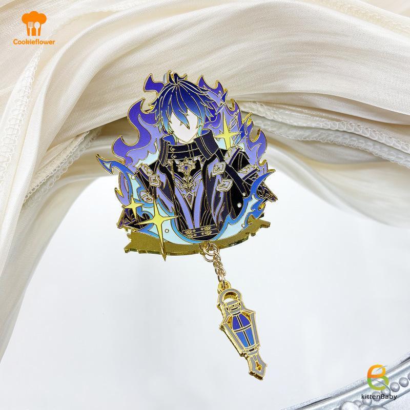 [Kitten-t] 1 Cái Anime Lightkeepers Flins Kim Loại Trâm Cài Chân Genshin Impact Kyrill Chudomirovich