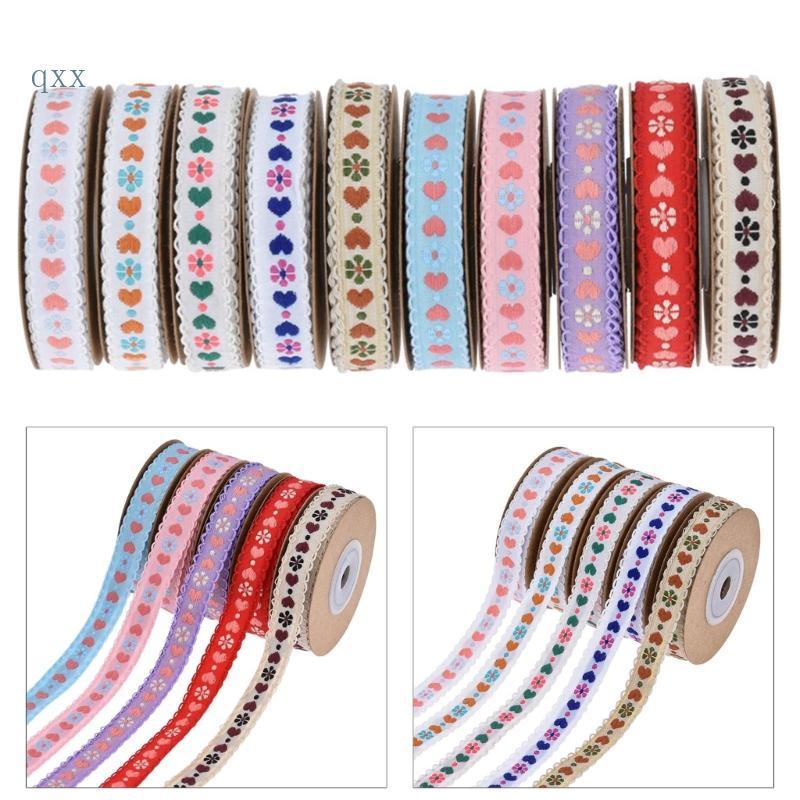 CH * 5Yard Hoa Trái Tim In Ruy Băng Polyester Để Gói Thủ Công DIY