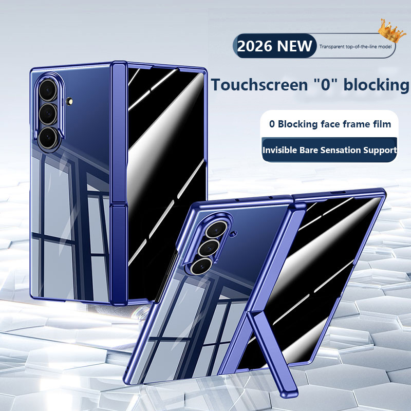 Ốp Lưng Trong Suốt Cho Samsung Galaxy Z Fold7 Fold 7 FOLD7 5G Mạ Điện Lò Xo Bản Lề Gấp Bảo Vệ