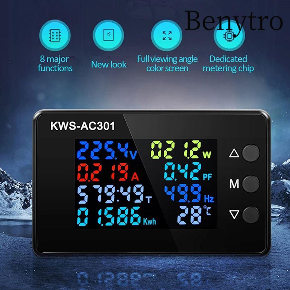 Benytro Máy đo công suất AC RENTRO KWS-AC301 AC 50-300V Máy dò nguồn Chip chuyên dụng 8 trong 1
