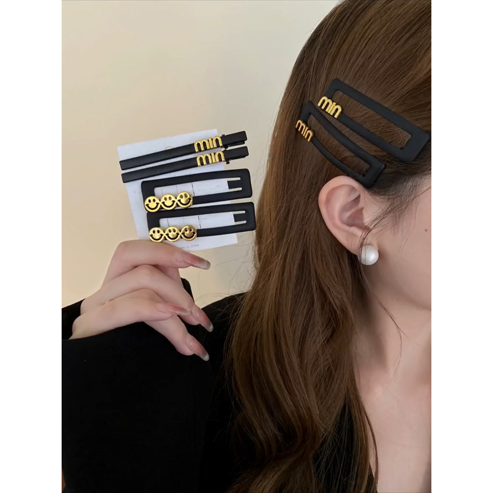 Spot Goods#Matte letter hair clip, alligator clip, side clip, high-end bangs clip BB Hair clips, hai