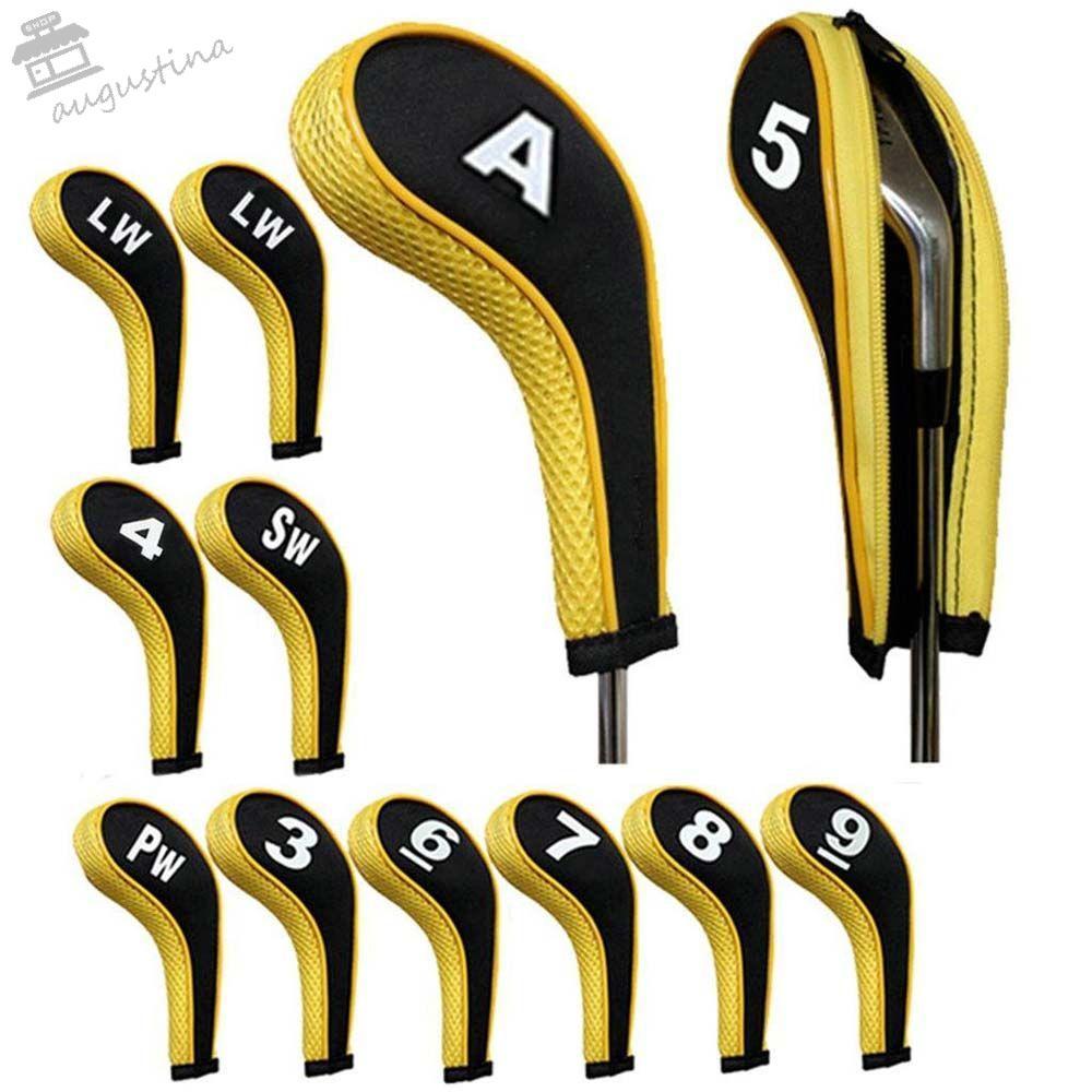 AUGUSTINA Golf Iron Headcover 3-9, P, S, A Wedge Cover 12 Chiếc Golf Iron Covers Set Vỏ Bảo Vệ Thiết