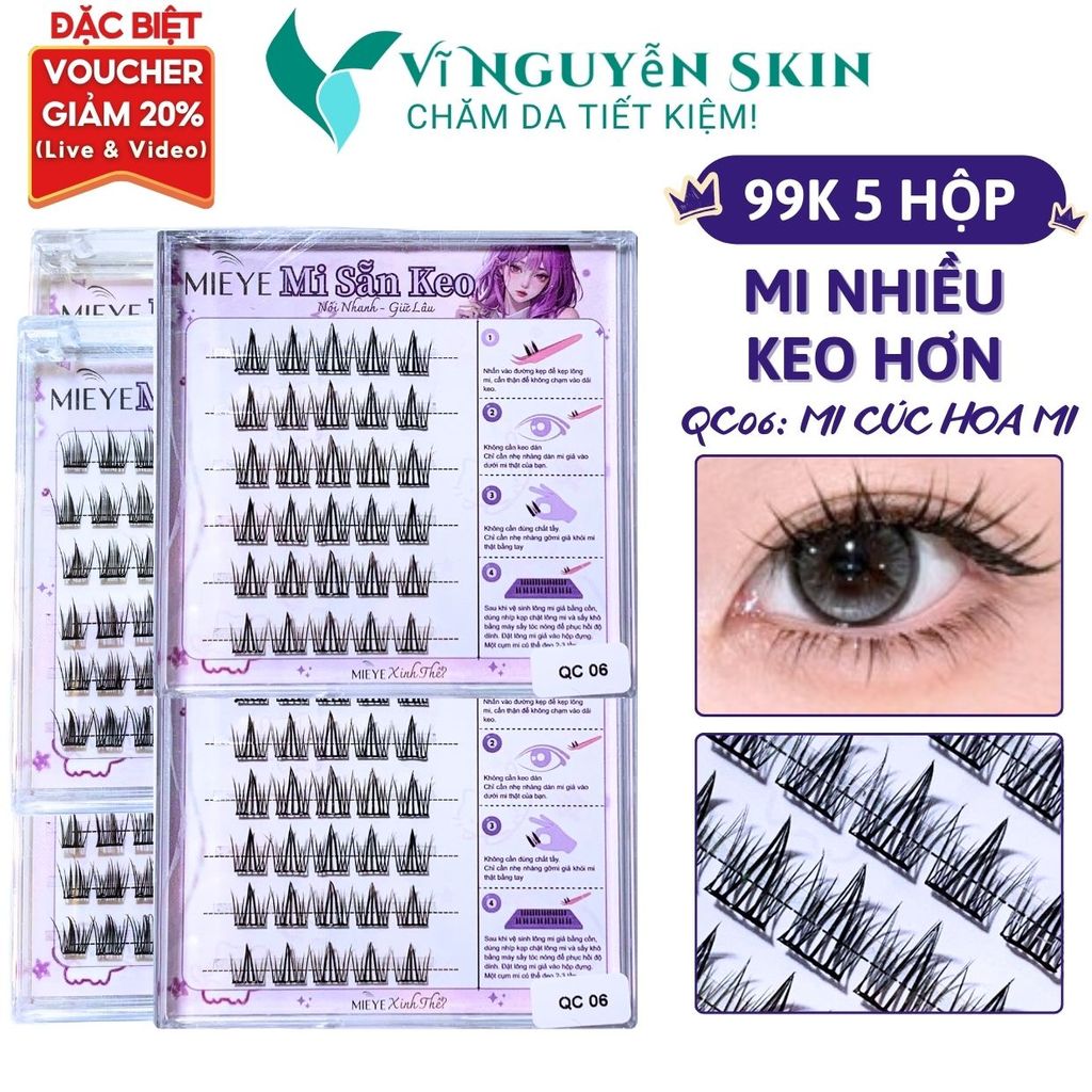 [99k/5 Hộp] Lông Mi Giả CÓ KEO SẴN, Mẫu Mi Cúc Hoạ Mi, Tự Nhiên Sợi Tách Rời Nhiều Kiểu Dáng Lựa Chọ