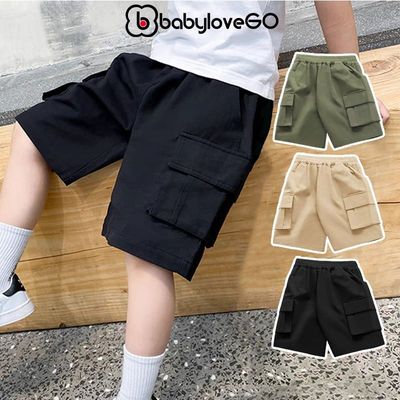 Quần short đùi bé trai BabyloveGO quần đùi chất liệu kaki đứng form túi hộp rộng rãi thoáng mát KK03