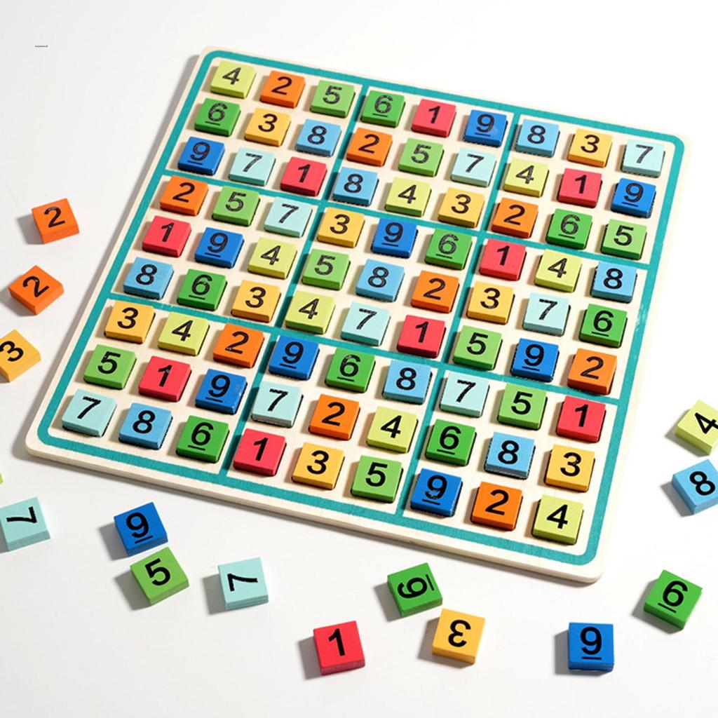 Đồ chơi giáo dục bảng xếp hình Sudoku dành cho trẻ em với thiết kế lưới 9x9 và những mảnh đầy màu sắ