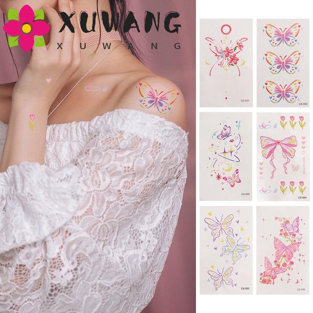 XUWANG Body Art Sticker Bướm Kawaii Girls