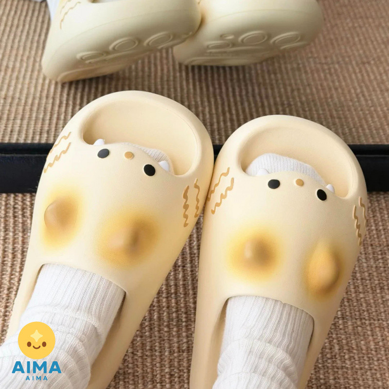 Bán chikoku Dễ Thương Bánh Nhỏ Hoạt Hình Mèo Con Móng Vuốt Dép Nữ Nhà Chống Trơn Trượt Chân Đôi Dép 