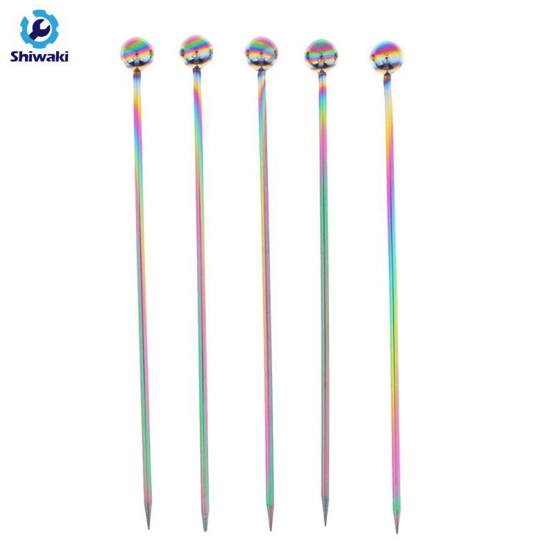 5 Cái / bộ Thép Không Gỉ Cocktail Chọn Cocktail Trái Cây Gậy Thanh Dụng Cụ
