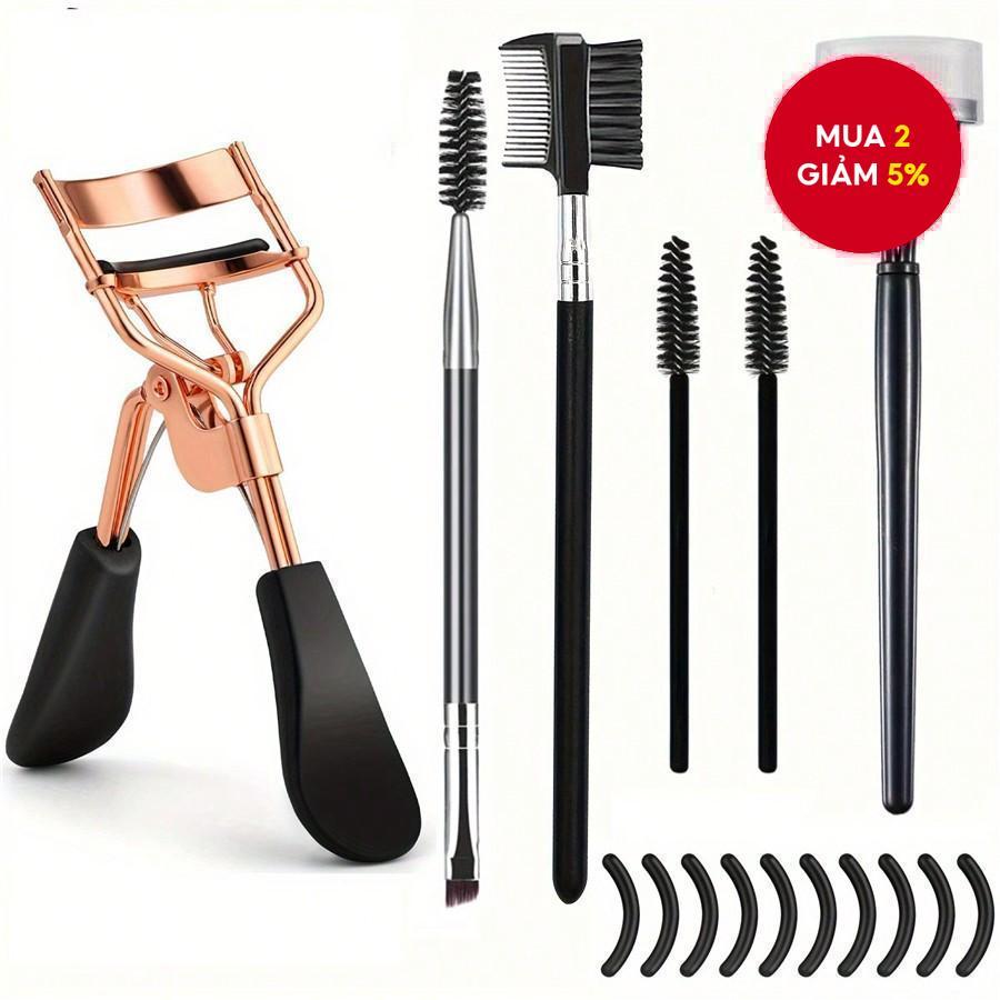Bộ Uốn Mi 6 Trong 1 Cho Nữ Với Dụng Cụ Uốn Mi Và Lược, Lược Tách Mi, Cọ Mascara, Cọ Và Lược Lông Mày