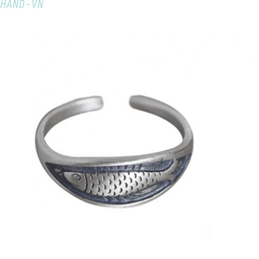 Traditional Thai Silver Carp Ring Alloy Material Unique Shape for Collection
