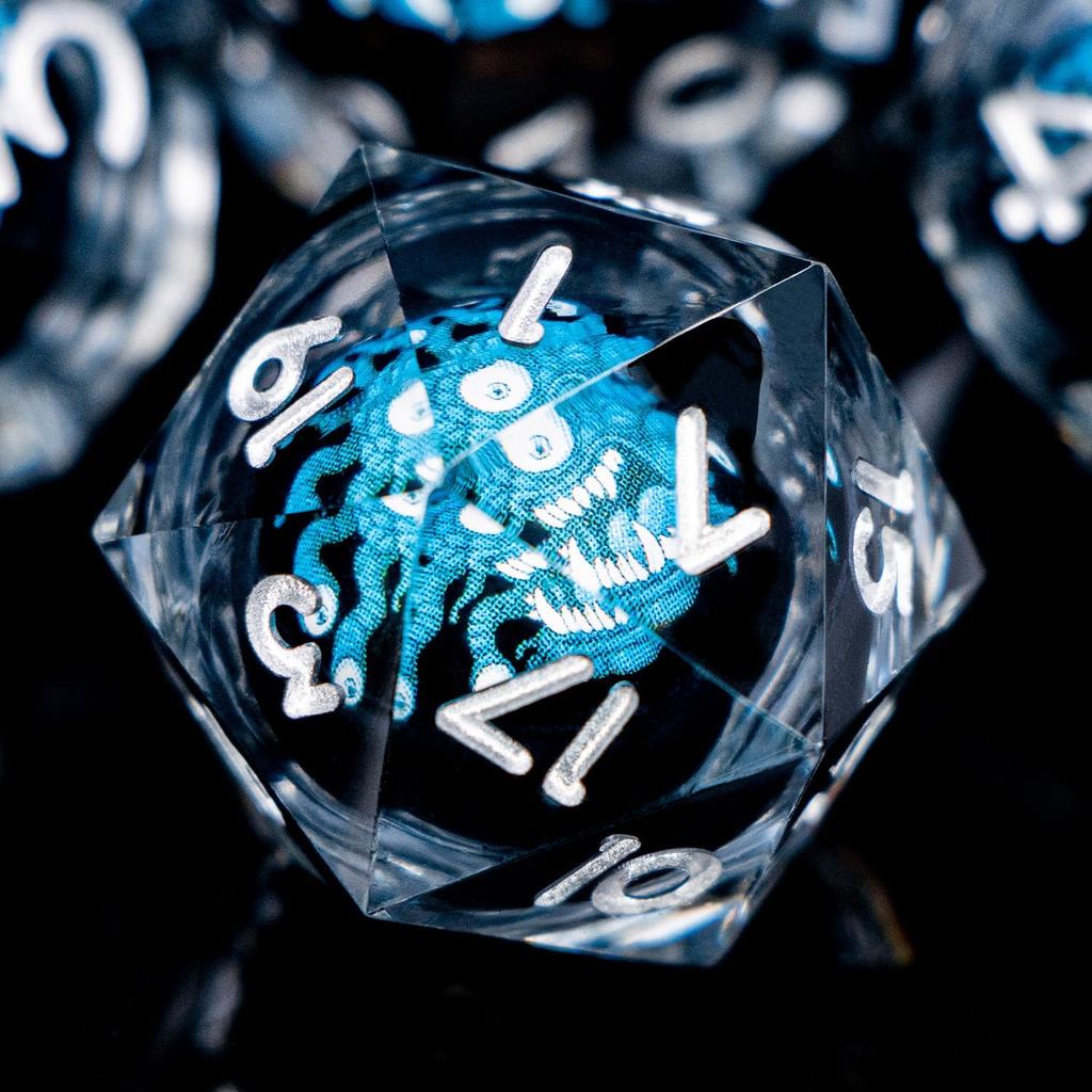 Bộ xúc xắc quái vật DND Liquid Core Sharp Edge Dice cho trò chơi nhập vai Dungeons Dragons, Xúc xắc 