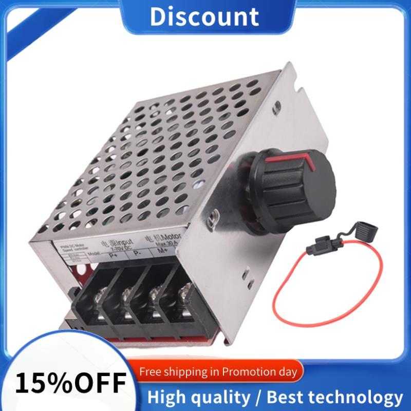 7-70V 30A Bộ điều khiển tốc độ động cơ DC DC Điều khiển công tắc 12V 24V 36V 48V với cầu chì 30 Amp