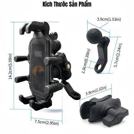 2026 Giá Đỡ - Kẹp Điện Thoại Gắn Xe Máy KT315 che mưa，Chống Cướp Cực Chắc Chắn