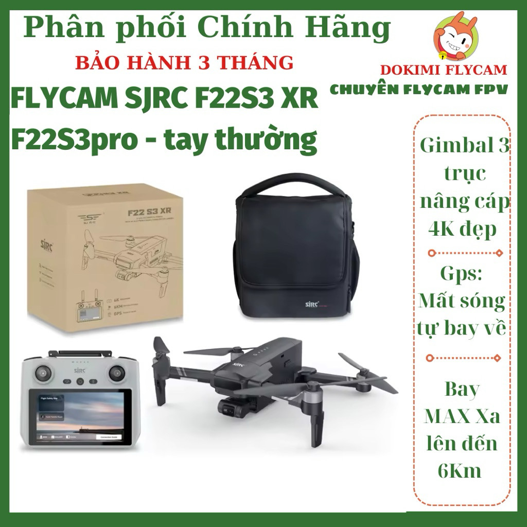 Flycam SJRC F22 S3 Pro XR màn hình – F22 S3 pro |F22S3 – camera 4K – 6Km – chính hãng – Bh3T