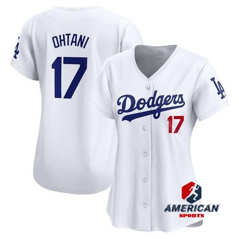 Áo bóng chày trắng khâu Los Angeles Dodgers Shohei Ohtani dành cho nữ
