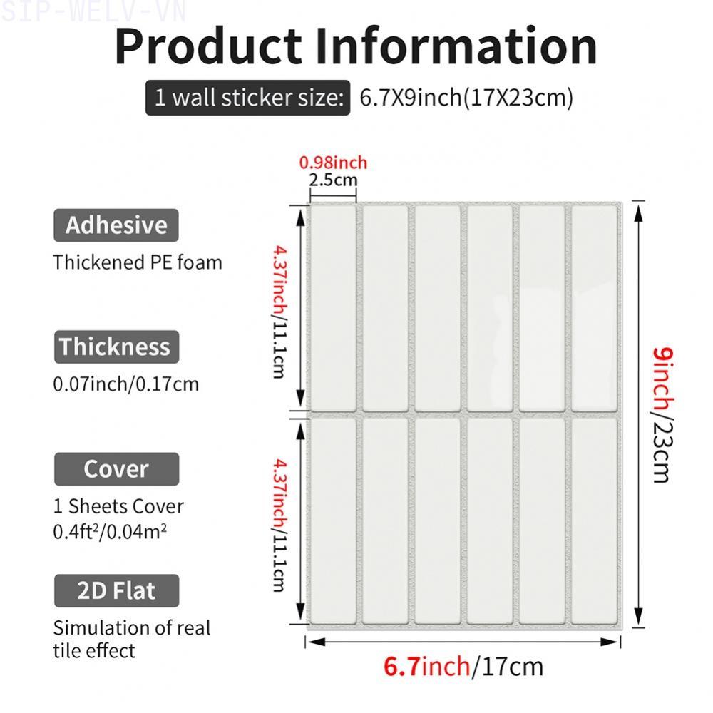 {WELV}Heavy Duty Apply & Press Wall Backsplash Vinyl Tile for Kitchen Home Decor