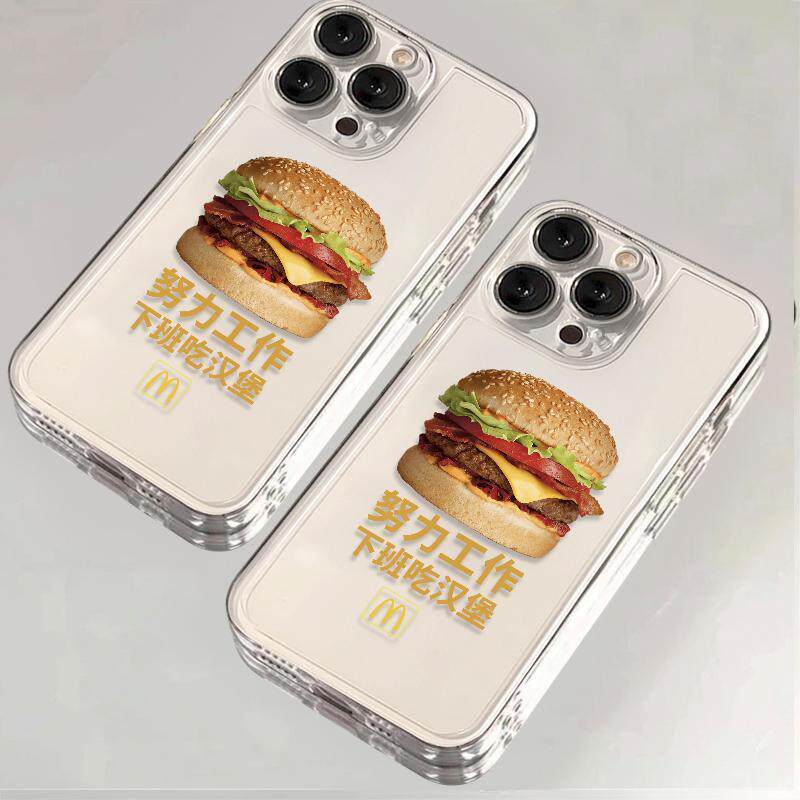 Hard Work Off Work Eat Burger Thích hợp cho iPhone Apple 16 Vỏ điện thoại 12promax / 17 / 14plus Phi
