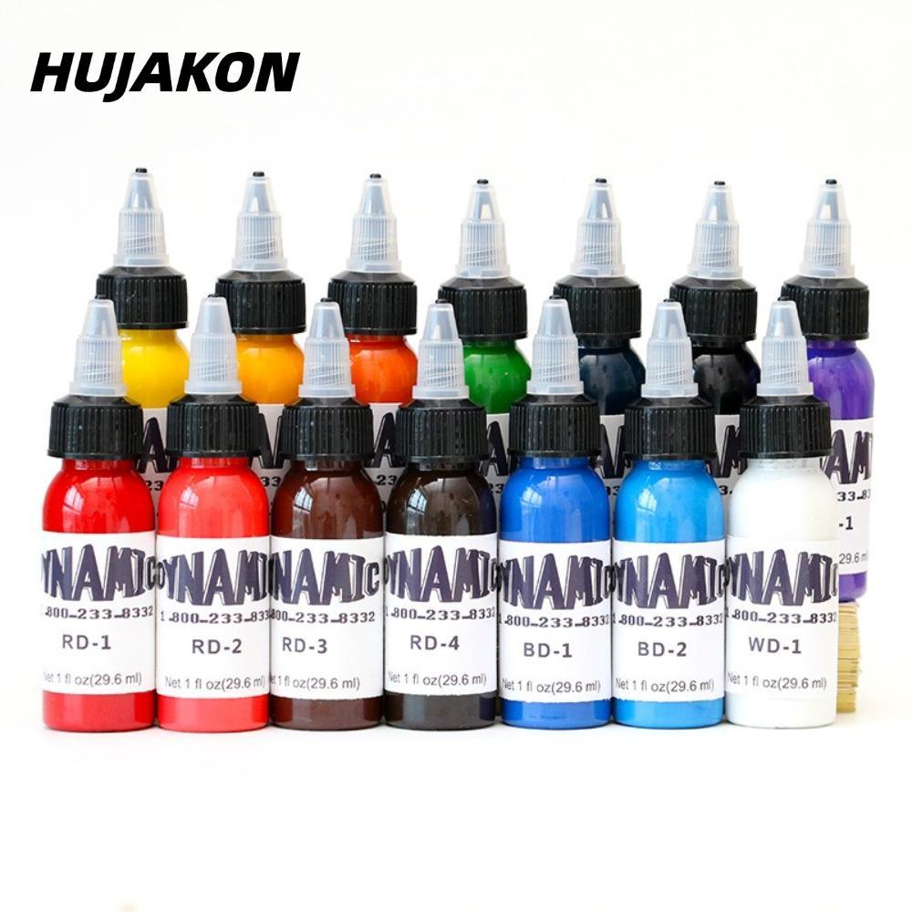 HUJAKON Tattoo Practice Color, White Blue 30ML Tattoo Ink, Bright Body Art Red Yellow Tattoo Ink Pig