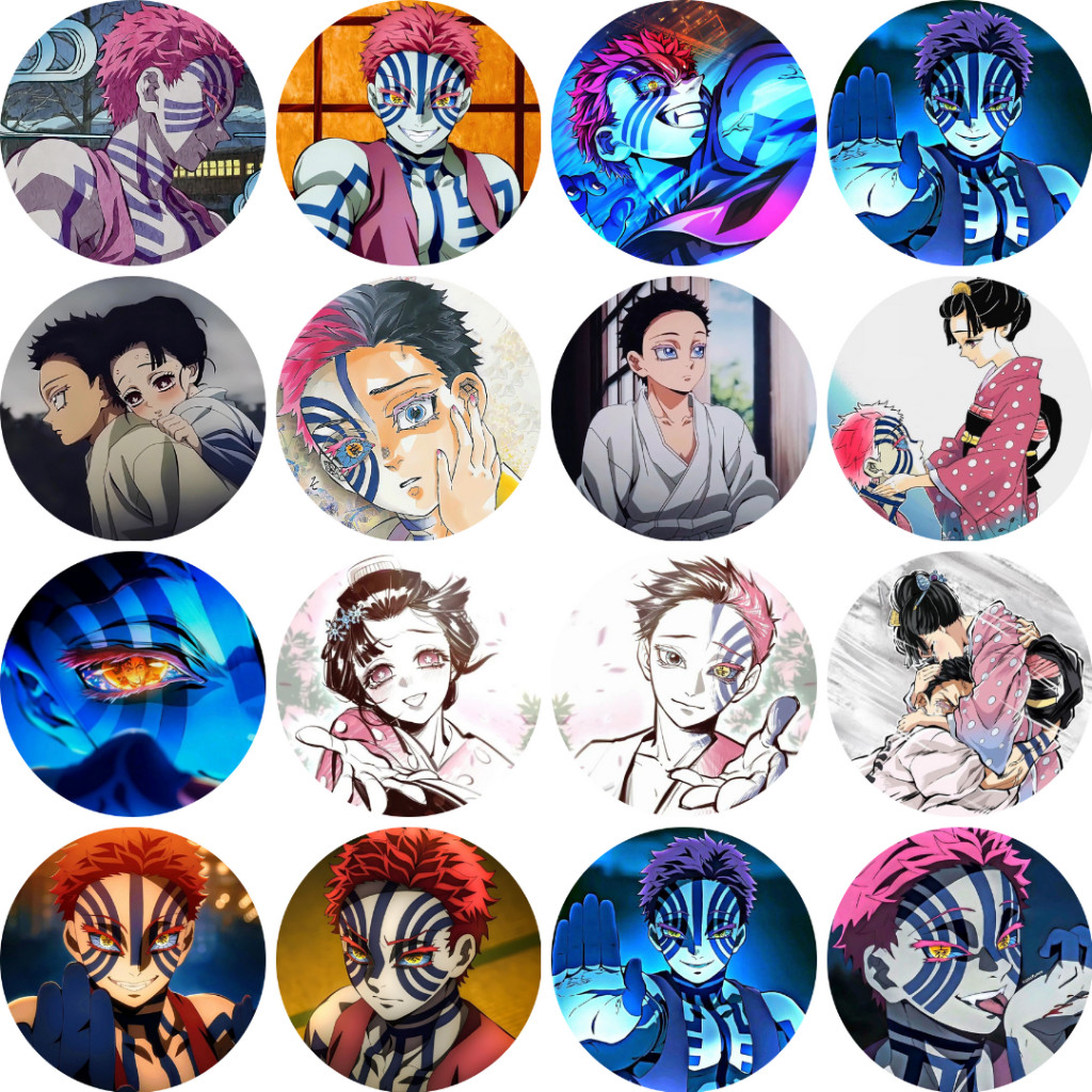 HUY HIỆU CÀI ÁO | Demon Slayer Akaza Hakuji Koyuki Button Badge - Pin Size 58mm