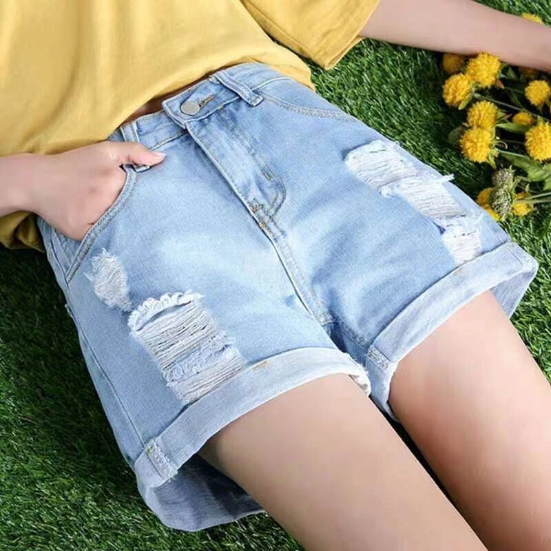 quần short nữ cạp cao quần short nữ Quần short Denim cạp cao mùa hè dành cho nữ sinh viên