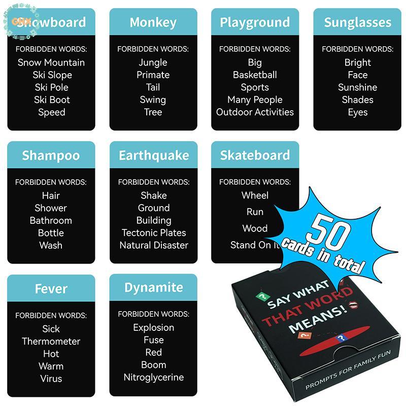 GHX Nói những gì từ đó có nghĩa là, Mô tả từ dành cho người lớn Thẻ trò chơi trên bàn Đoán thẻ trò c