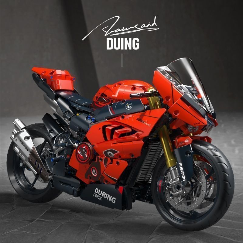 2025 Đỏ Ducati Mô Hình Xe Máy Đồ Trang Trí Giáo Dục Trẻ Em Lắp Ráp Khối Xây Dựng Đồ Chơi Bé Trai Quà