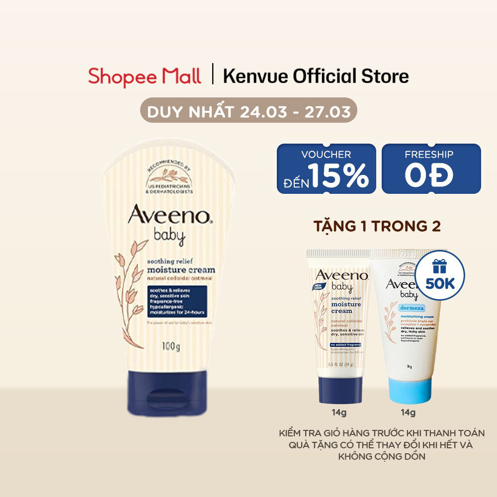 Kem dưỡng ẩm Aveeno Baby Soothing Relief Moisture Cream 100g