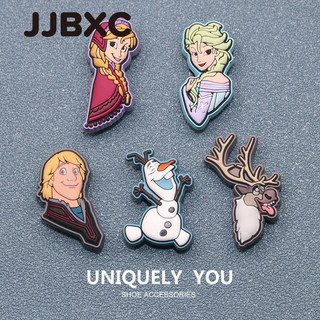 JJBXC Charm Cross khóa giày hoạt hình công chúa băng giá dễ thương phụ kiện gắn dép cross DIY bền đẹp Sticker Dép Cross
