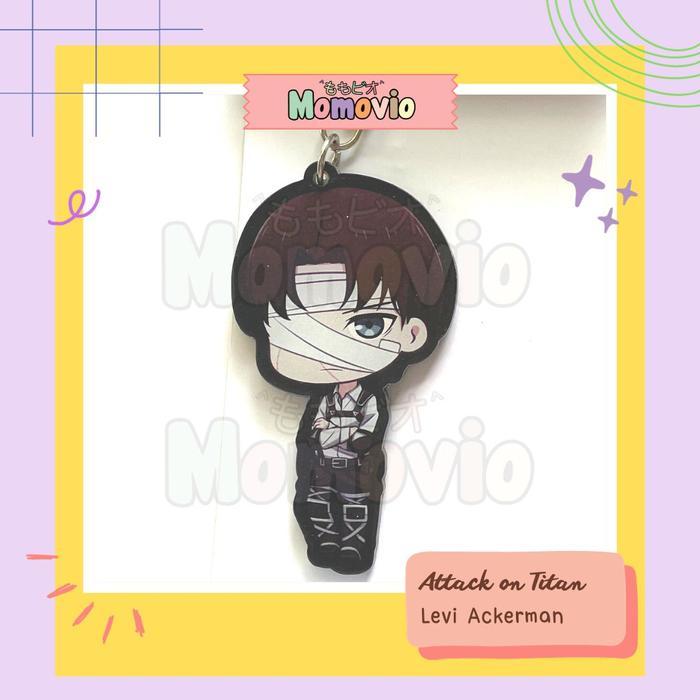 Gantungan Kunci Akrilik Attack on Titan Levi Eren Mikasa Acrylic Keychain - Levi