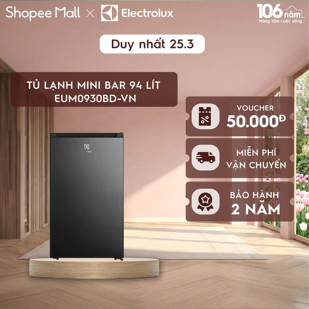 Tủ lạnh mini 94L Electrolux EUM0930BD-VN - Ngăn đá riêng đèn LED sáng, tiết kiệm điện, nhỏ gọn