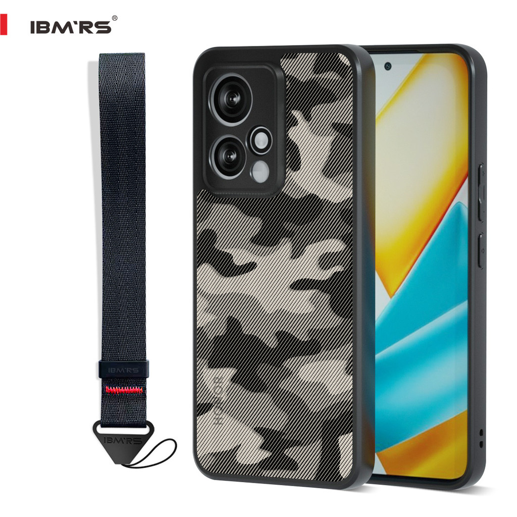 Ốp lưng ngụy trang quân sự lai PC + TPU cho Honor 90 GT, Vỏ chống sốc bảo vệ toàn bộ ống kính có dây