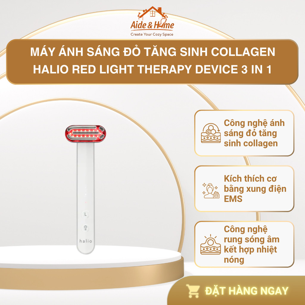 Máy ánh sáng đỏ tăng sinh collagen Halio Red Light Therapy Device 3 in 1 - BH 12 tháng